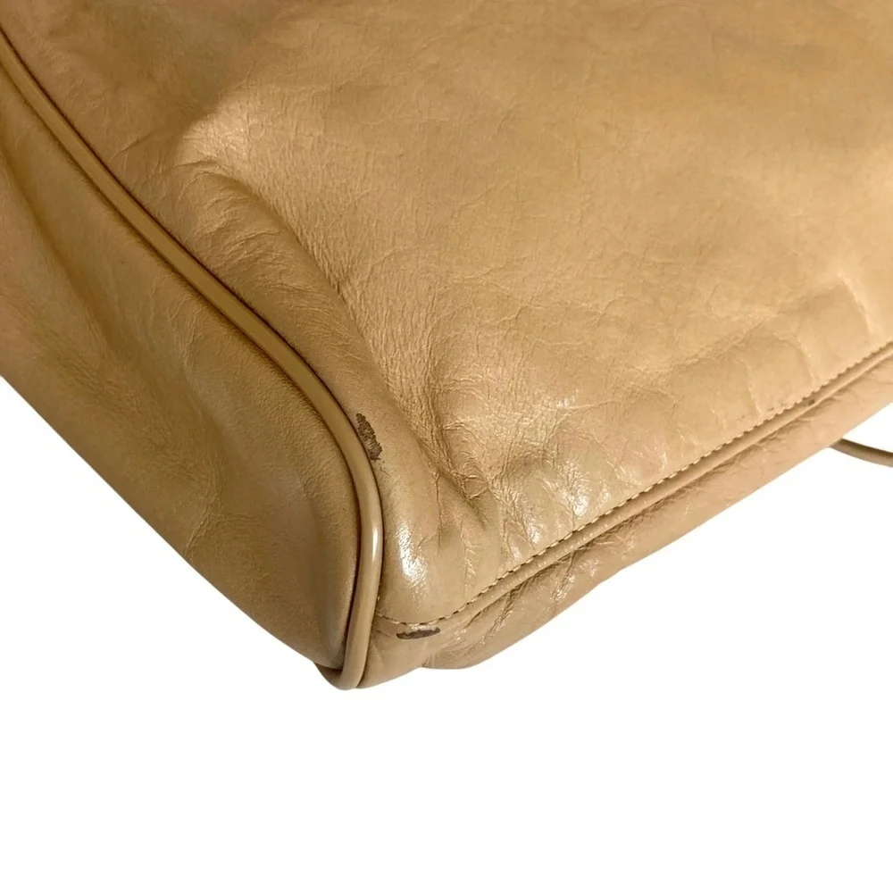 Vintage PIERRE CARDIN Leather Clutch Shoulder Bag Tan Parisian
